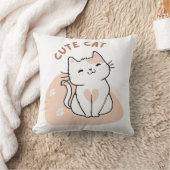 Schattige Cat Sierkussen – Kawaii Kat Decoratieve  (Deken)