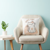 Schattige Cat Sierkussen – Kawaii Kat Decoratieve  (Stoel)