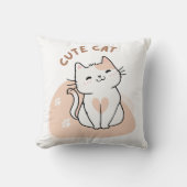 Schattige Cat Sierkussen – Kawaii Kat Decoratieve  (Voorkant)