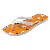 Schattige Cat spookblad Halloween pompoen feestges Teenslippers (Schuin)