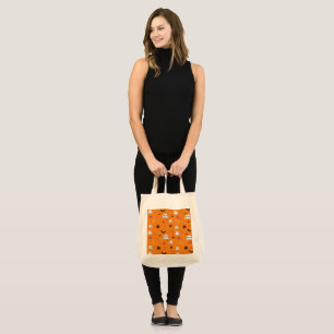 Schattige Cat spookblad Halloween pompoen feestges Tote Bag