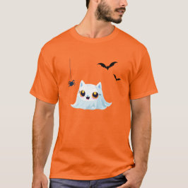 Schattige Cat spookblad halloween pompoen party T-shirt