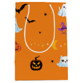 Schattige Cat spookblad Halloween pompoenfeest Medium Cadeauzakje (Voorkant)