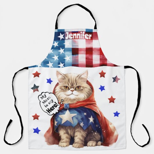 Schattige Cat Super Hero Moeder All-Over Print Sch Schort (Voorkant)