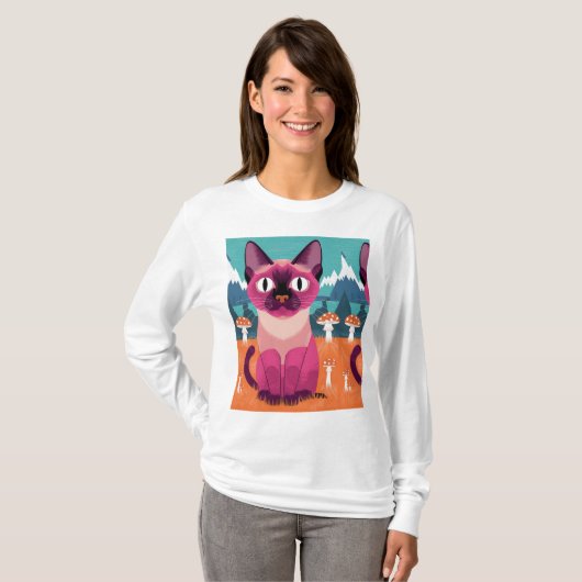 Schattige Cat T-shirt - Feline Fun Design (Voorkant volledig)