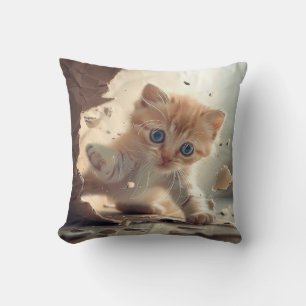 Schattige cat T-shirt met lange mouwen Kussen