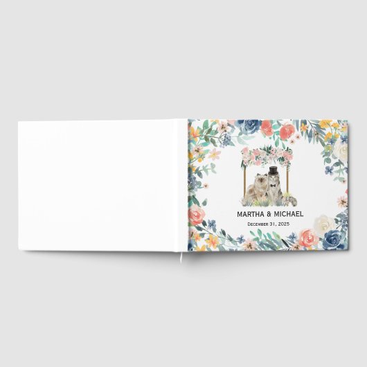 Schattige Cat Thema bruiloft gastenboek (Volledig)