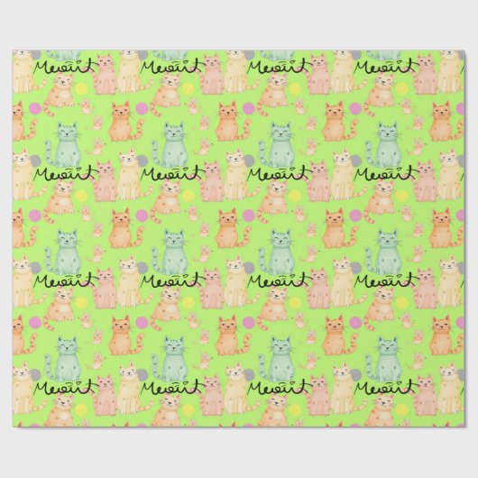 Schattige Cat-thema inpakpapier - Schattig en kleu (Vlak)