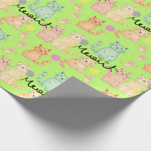 Schattige Cat-thema inpakpapier - Schattig en kleu (Hoek)