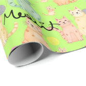 Schattige Cat-thema inpakpapier - Schattig en kleu (Rol Hoek)