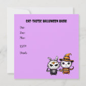 Schattige Cat Theme Halloween Party Kaart (Achterkant)