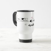 Schattige Cat Travel Mug – Schattige en minimalist Reisbeker (Voorkant links)