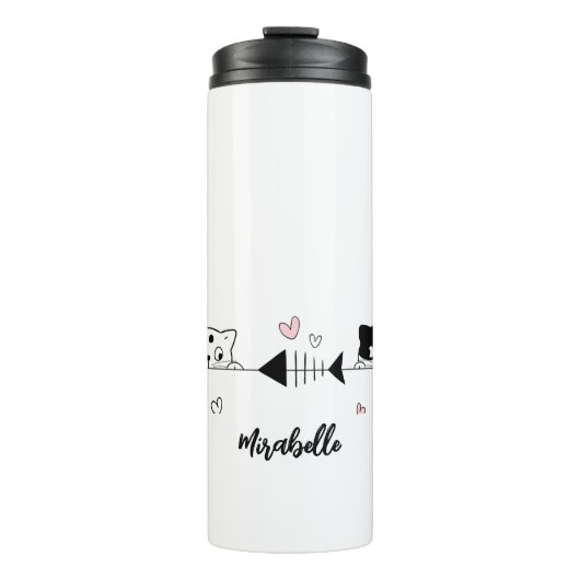 Schattige Cat Travel Mug Thermosbeker (Voorkant)