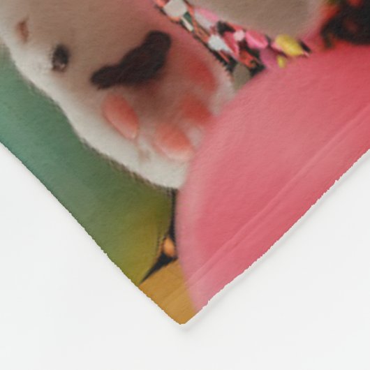 Schattige Cat Verjaardagsviering Ontwerp Fleece Deken (Hoek)