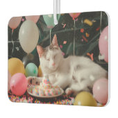 Schattige Cat Verjaardagsviering Ontwerp Luchtverfrisser (Links)