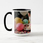 Schattige Cat Verjaardagsviering Ontwerp Mok (Links)