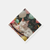 Schattige Cat Verjaardagsviering Ontwerp Servet (Hoek)