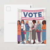 Schattige Cat vrouwen stemmen Briefkaart (Voorkant / Achterkant)