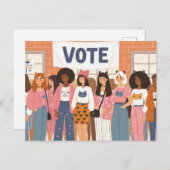 Schattige Cat vrouwen stemmen Briefkaart (Voorkant / Achterkant)