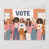 Schattige Cat vrouwen stemmen Briefkaart (Voorkant)