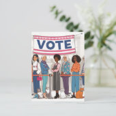 Schattige Cat vrouwen stemmen Briefkaart (Staand voorkant)