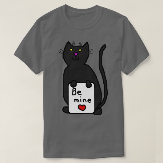 Schattige Cat zegt Be Mine op Valentijnsdag T-shirt (Design voorkant)