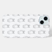 Schattige Cat Zwart Wit Cartoon Patroon Case-Mate iPhone Case (Achterkant (horizontaal))