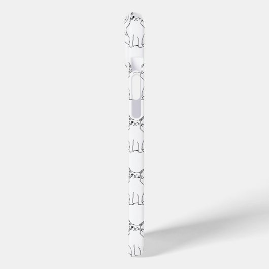 Schattige Cat Zwart Wit Cartoon Patroon Case-Mate iPhone Case (Achterkant / Links)