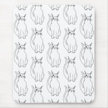 Schattige Cat Zwart Wit Cartoon Patroon