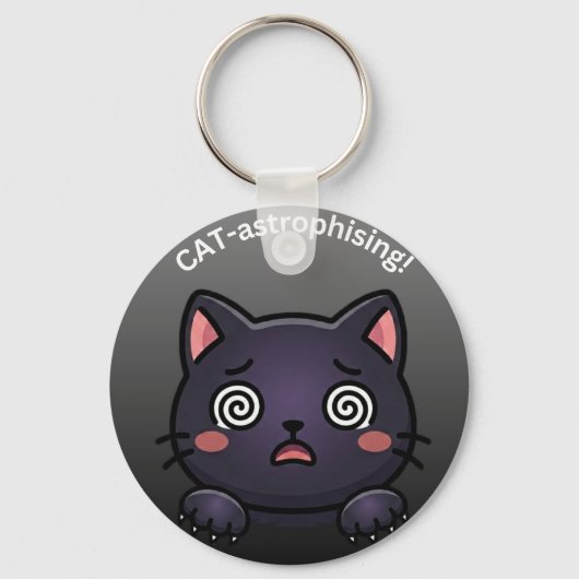 Schattige Catastroferende Kat Sleutelhanger (Voorkant)