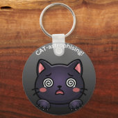 Schattige Catastroferende Kat Sleutelhanger (Voorkant)
