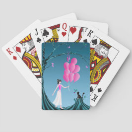 Schattige Cate & Ballerina Onder Middernachtelijke Pokerkaarten