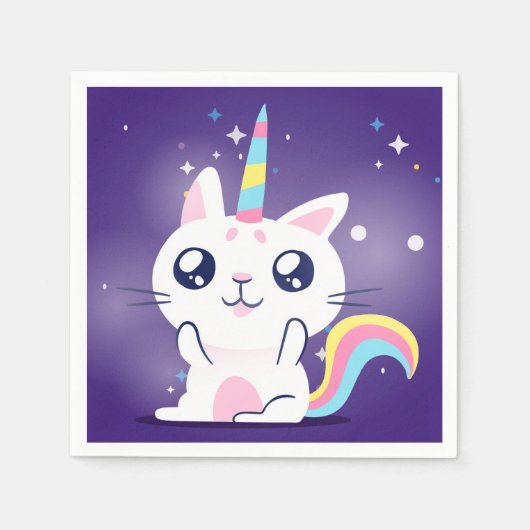Schattige Caticorn Servet (Voorkant)