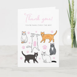Schattige Cats bedankje Feestdagen Kaart