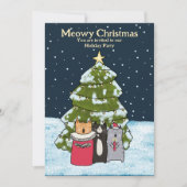 Schattige Cats Christmas Carol Singers Vakantiefee Kaart (Voorkant)