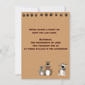 Schattige Cats & Dogs, Verjaardagsfeestuitnodiging Kaart (Achterkant)