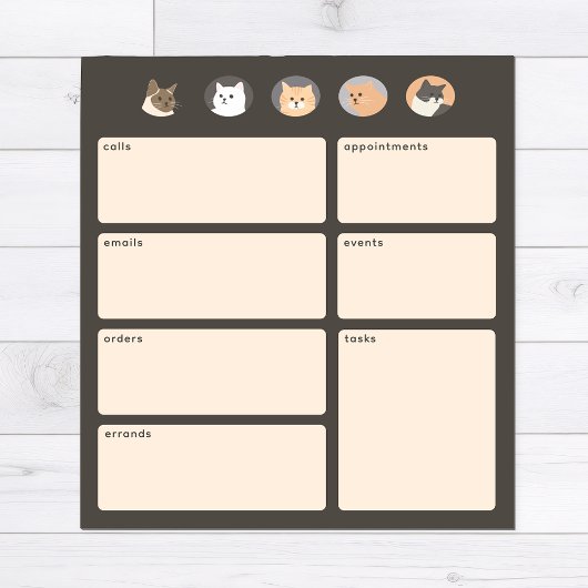 Schattige Cats Donkergrijs Herinneringen Notitiebl Notitieblok