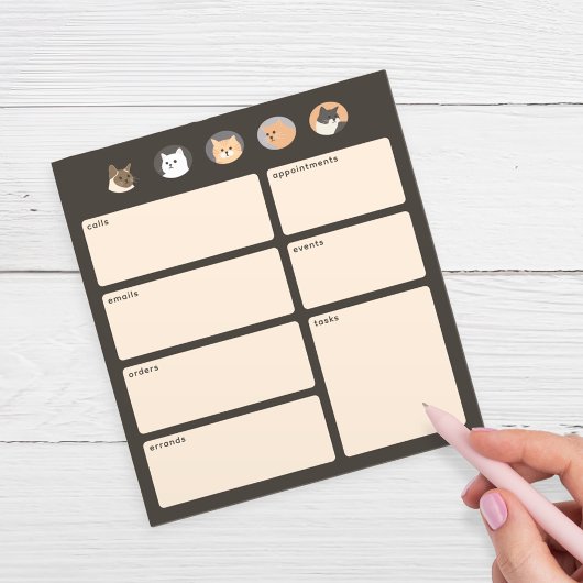 Schattige Cats Donkergrijs Herinneringen Notitiebl Notitieblok