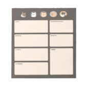 Schattige Cats Donkergrijs Herinneringen Notitiebl Notitieblok (Voorkant)