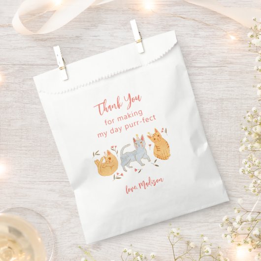 Schattige Cats Girl's Birthday Party Favor Bag Bedankzakje (Geknipt)