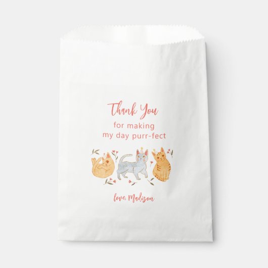 Schattige Cats Girl's Birthday Party Favor Bag Bedankzakje (Voorkant)