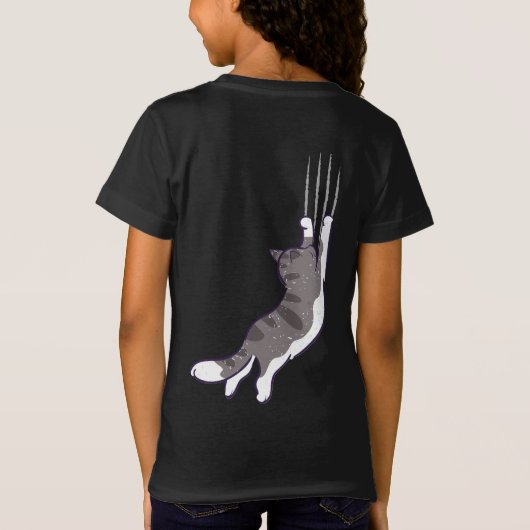 Schattige Cats - Hanging On! T-shirt (Achterkant)