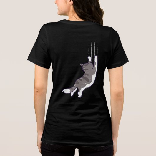 Schattige Cats - Hanging On! Tri-Blend Shirt (Achterkant)