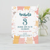 Schattige Cats I Kids Verjaardagsfeestje Kaart (Staand voorkant)