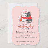 Schattige Cats In Love Valentijnsdag Uitnodiging (Voorkant)