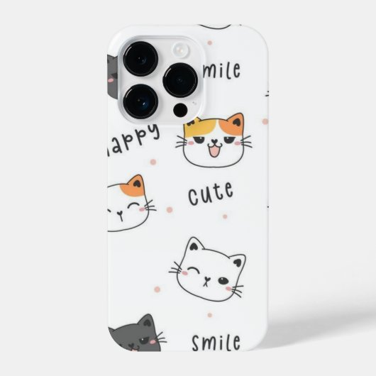 Schattige Cats iPhone 13 Pro Slim Fit Hoesje, glan iPhone Hoesje (Achterkant)
