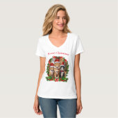 Schattige Cats Kerst T-shirts (Voorkant volledig)