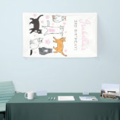 Schattige Cats Kids Verjaardagsbanner Spandoek (Beurs)