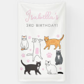 Schattige Cats Kids Verjaardagsbanner Spandoek (Verticaal)