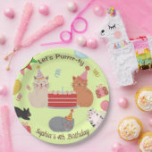 Schattige Cats Kind verjaardagsfeestje Papieren Bordje (Feest)